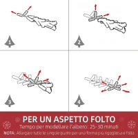 HOMCOM Albero di Natale Innevato Alto 180 cm con 750 Rami Ignifughi e Base in Acciaio, Verde(m-5)