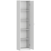 HOMCOM Keukenkast, 5-niveaus opbergkast, verstelbare planken, voor woonkamer, keuken, voorraadkast, hout, wit