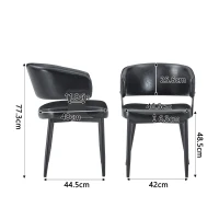 Lot de 2 chaises de salle à manger style mid-century, design tonneau, haute densité ergonomique, 46.5x48x77.3 cm, Noir(m-3)