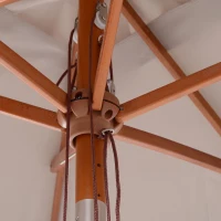 Outsunny Zonnescherm tuinscherm knikbaar bescherming tegen de zon 3-delig hout+polyester grijs(m-9)