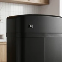 HOMCOM 48L Galvanised Steel Sensor Bin - Black(m-11)