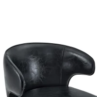 Lot de 2 tabourets de bar avec dossier, réglables en hauteur et pivotants 360°, 49.7x45x110 cm, Noir(m-6)