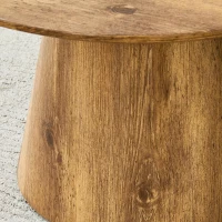 Table basse ronde, résistante et facile d'entretien, patins feutrés antidérapants, 60x60x35 cm, Couleur naturelle(m-4)