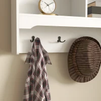 HOMCOM Mobilier cu Cuier de Perete și Bancă pentru Pantofi pentru Hol și Coridor, 80x20x40 cm, Alb(m-8)