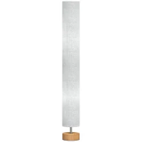 HOMCOM LED Floor Lamp for Living Room, 120cm Modern Standing Lamp with 3000K/4500K/6500K Colour Temperatures, Linen Shade and Wooden Base, Grey(m-11)