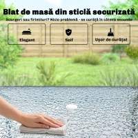 Outsunny Set de Masă de Grădină 8 Piese cu Umbrelă, Set Mobilier Grădină cu 6 Scaune Pliabile, Masă din Sticlă Temperată și Umbrelă pentru Terasă, Gri(m-8)