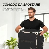 SPORTNOW Plyo Box in Legno 3 in 1, Box Pliometrico per Salti Antiscivolo con Maniglie per Allenamento in Casa Palestra, 41x36x31 cm, Nero(m-7)