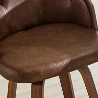 Lot de 2 tabourets de bar, dossier floral en bois courbé avec accoudoirs, 46,50x41,50x89,00 cm, Marron(m-5)