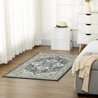 HOMCOM Vintage Area Rugs, Large Carpet for Living Room, Bedroom, Dining Room, 80 x 150 cm, Grey(m-12)