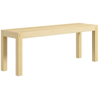 HOMCOM Houten Zitbank Keukenbank, Massief Hout, 3-Zitsbank, 120 cm x 33 cm x 45 cm, Natuurlijk