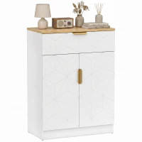 HOMCOM Modern dressoir, opbergkast met lade en verstelbare plank, wit(m-15)
