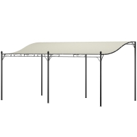 Outsunny 3 x 5 m Pergola, Flexibles Gartendach mit wasserfester Plane und Metallrahmen, Schattenspender, Cremeweiß