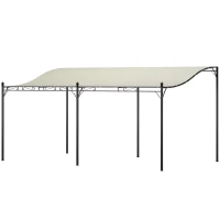 Outsunny 3 x 5 m Pergola, Flexibles Gartendach mit wasserfester Plane und Metallrahmen, Schattenspender, Cremeweiß(m-1)