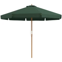 Outsunny Ombrellone da Giardino con Doppio Tettuccio, in Bambù e Poliestere, Ø325x250 cm, Verde(m-11)