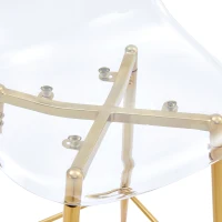 Lot de 4 tabourets de bar transparents, design moderne et aérien, 51x45x102 cm, Doré(m-9)