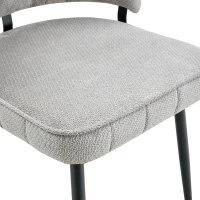 Lot de 2 chaises de salle à manger, mousse haute densité, patins antidérapants, 60x46x80 cm, Gris clair(m-6)