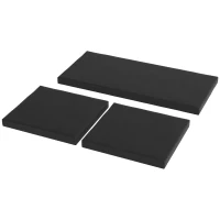 Outsunny Outdoor Seat Cushion Pads for Rattan Furniture, 3 PCs Garden Furniture Cushions, Black(m-15)