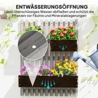 Outsunny Bloembakset, wandmontage, vrij verplaatsbaar, massief hout, 60 x 16 x 80 cm(m-7)