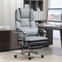 HOMCOM Ergonomische Verstelbare Bureaustoel, 63x71x123-129cm, Lichtgrijs/Zwart(m-2)