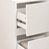 HOMCOM Lot de 2 Tables de Chevet, Tables d'Appoint avec 2 Tiroirs, Façades à Haute Brillance, Plateau Large, 40x40x58cm, Blanc(m-11)