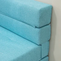 HOMCOM Opklapbare slaapstoel, slaapbank, 2-in-1 opklapstoel met bedfunctie, relaxstoel met kussen, logeerbed voor woonkamer, slaapkamer, draagvermogen tot 100 kg, blauw(m-8)