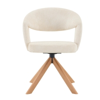 Lot de 2 chaises pivotantes rétro-luxe, patins feutre antidérapants, rotation 360° silencieuse, 47x47.5x81.5 cm, Couleur naturelle