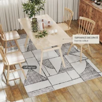 HOMCOM Covor Modern Antiderapant cu Linii Geometrice, din Poliester Multicolor, 230x160x0.7 cm(m-8)