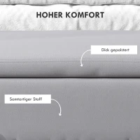 HOMCOM zitbank, gepolsterde bank met opbergruimte, kist, stof, metaal, schuimstof,lichtgrijs, 100 x 40 x 42 cm(m-5)