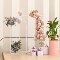Outsunny Wedding Arch Frame Set, Metal Balloon Arch Stand Set, Balloon Arch Stand Set for Birthday Party, 2.2, 2, 1.8 m White(m-10)