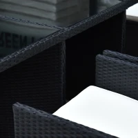 Outsunny Poly-rotan zitgroep 27-delig Zitset met kussens, tuinmeubelen in zwart aluminium(m-8)