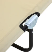 Outsunny Ligstoel, verstelbare rugleuning met 5 standen, sneldrogend, metalen frame, 190 x 56 x 28 cm, crème(m-11)