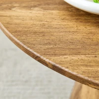 Table d'appoint ronde, patins feutre antidérapants et entretien facile, 50x50x48 cm, Couleur naturelle(m-6)