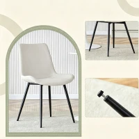 Lot de 4 chaises de salle à manger en similicuir, design moderne, embouts antidérapants, 50x47x83 cm, Blanc+Noir(m-6)