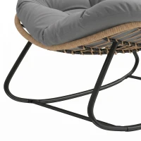Outsunny Schommelstoel met Kussen Weerbestendig Tuinstoel Belastbaar tot 120 kg voor Woonkamer, Tuin, Grasveld Grijs(m-13)