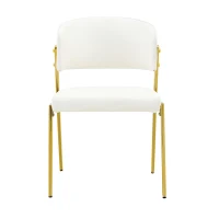 Chaise de salle à manger moderne rembourrée, design épuré, dossier ergonomique, 51x49x78 cm, Blanc(m-2)