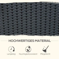 Outsunny Poly-rotan zitgroep 27-delig Zitset met kussens, tuinmeubelen in zwart aluminium(m-5)