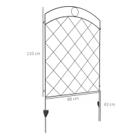 Outsunny Decorative Garden Fencing, 43in x 11.4ft Outdoor Picket Fence Panels, 8PCs Rustproof Steel Wire Landscape Flower Bed Border Edging Animal Barrier, Black(m-3)