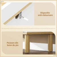 HOMCOM Dulap de Baie cu Sertar și Raft, Îngust, Alb(m-7)