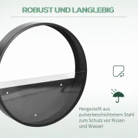 Outsunny Wandplantenbakken, set van 3 stuks, stapelbaar, staal+acryl, zwart(m-5)