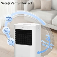 HOMCOM Răcitor Evaporativ și Ventilator cu Gheață 3 în 1 cu 3 Viteze și Cronometru, 32x37x74 cm, Alb(m-6)