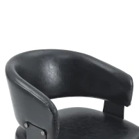 Lot de 2 chaises de salle à manger style mid-century, design tonneau, haute densité ergonomique, 46.5x48x77.3 cm, Noir(m-6)