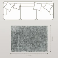 HOMCOM Modern wasbaar vloerkleed 150 x 80 cm - donkergrijs(m-3)