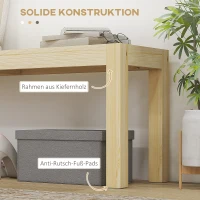 HOMCOM Houten Zitbank Keukenbank, Massief Hout, 3-Zitsbank, 120 cm x 33 cm x 45 cm, Natuurlijk(m-5)