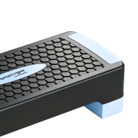 SPORTNOW Verstelbaar stepboard aerobic stepper met 2 hoogtes (11/16 cm), 2 weerstandsbanden, antislip, blauw(m-11)