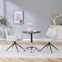 Fauteuil pivotant 360° rembourré, piètement métal laqué stable, patins antidérapants, 48x50x85 cm, Gris clair(m-4)