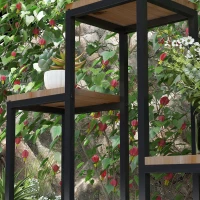 Outsunny Bloemenrek, 4 niveaus, voor binnen en buiten, metalen frame, 80 x 20 x 74 cm(m-9)