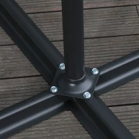 Outsunny afneembare parasol zweefparasol zwengelparasol met handkruk, zwart(m-7)
