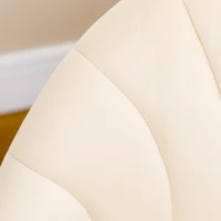 HOMCOM Set van 2 eetkamerstoelen in Scandinavisch design, keukenstoelen, fluweelachtige uitstraling, crème + zwart(m-9)