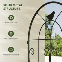 Outsunny Set of 2 Garden Trellis, Metal Fence Panels for Climbing Outdoor Plants, Flowers, 180 x 50cm(m-7)