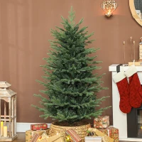 HOMCOM Árvore de Natal Artificial 150 cm com 1186 Ramos Densos Suporte Metálico Dobrável para Interior Verde(m-10)